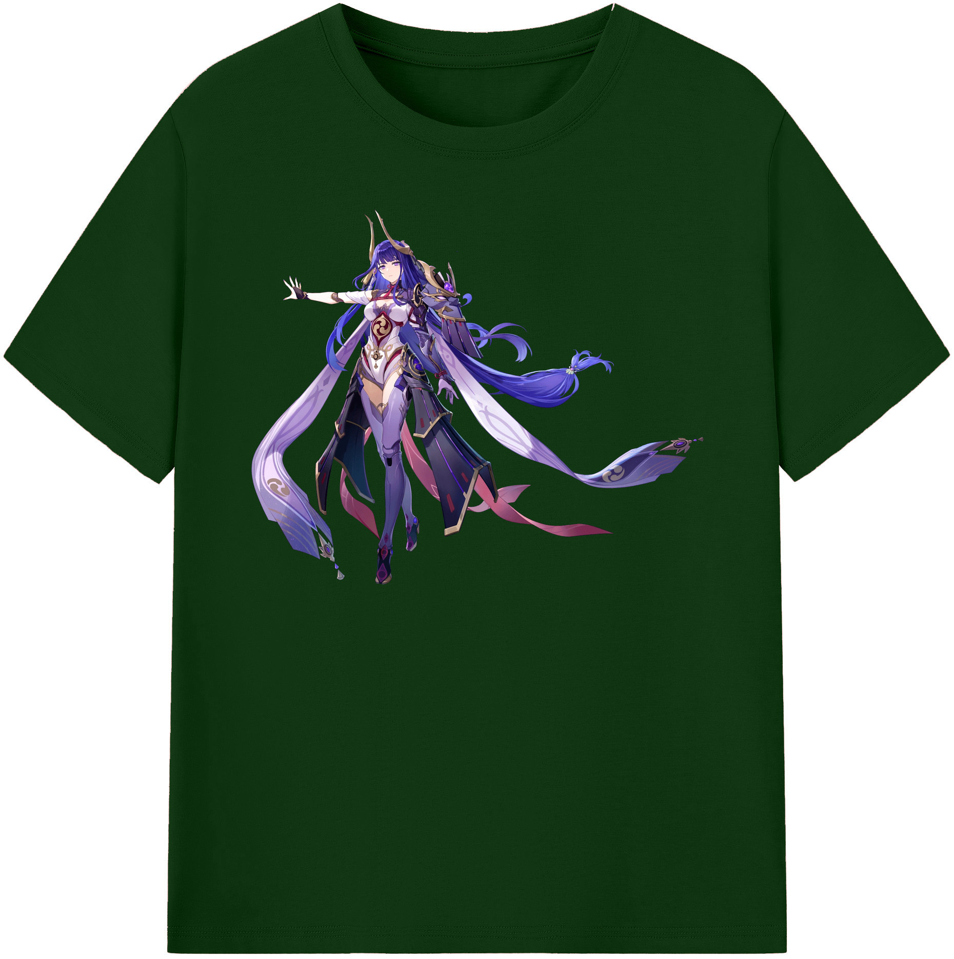 げんし神 雷電将軍 らいでんしょうぐん genshin Raiden Shogun 綿100％半袖Tシャツ（フロントプリント）